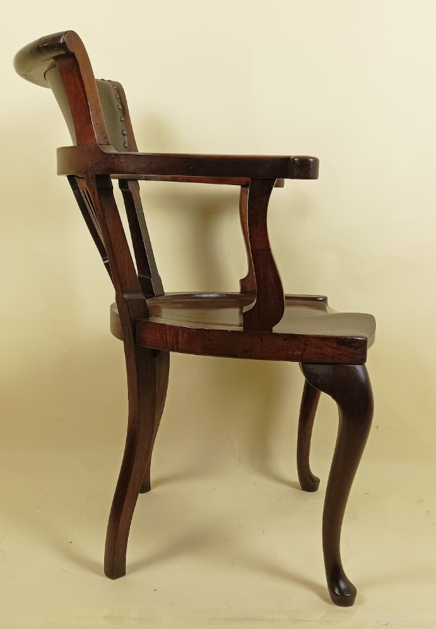 Antique Queen Anne Style Desk Chair